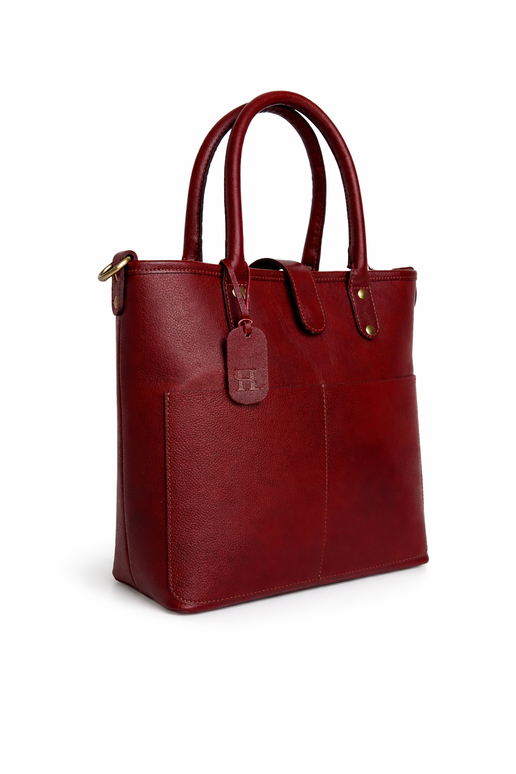 Burgundy Red Leather Tote Bag