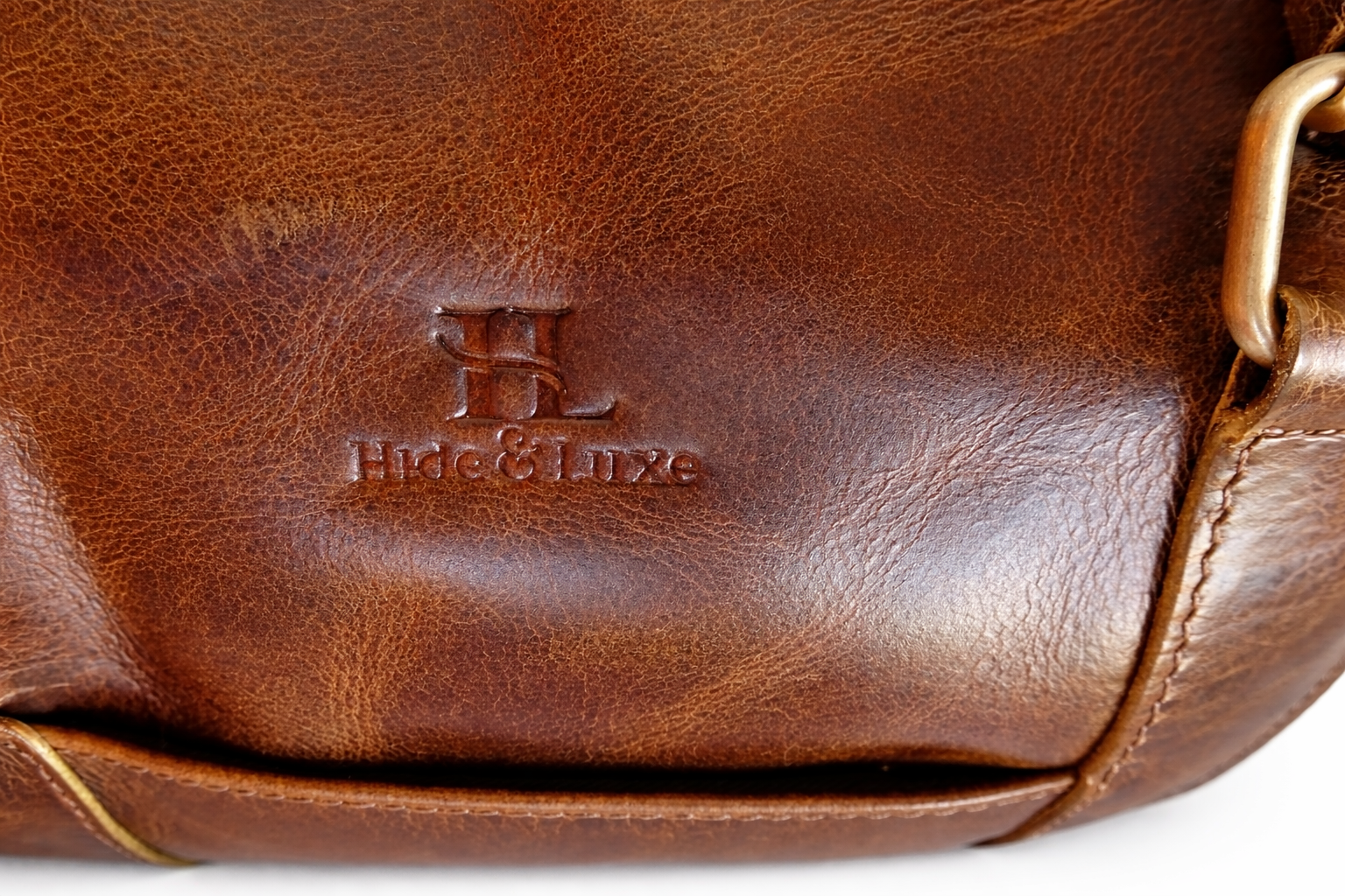 Gym Bag - Full Grain Genuine Hunter Brown Leather Bag