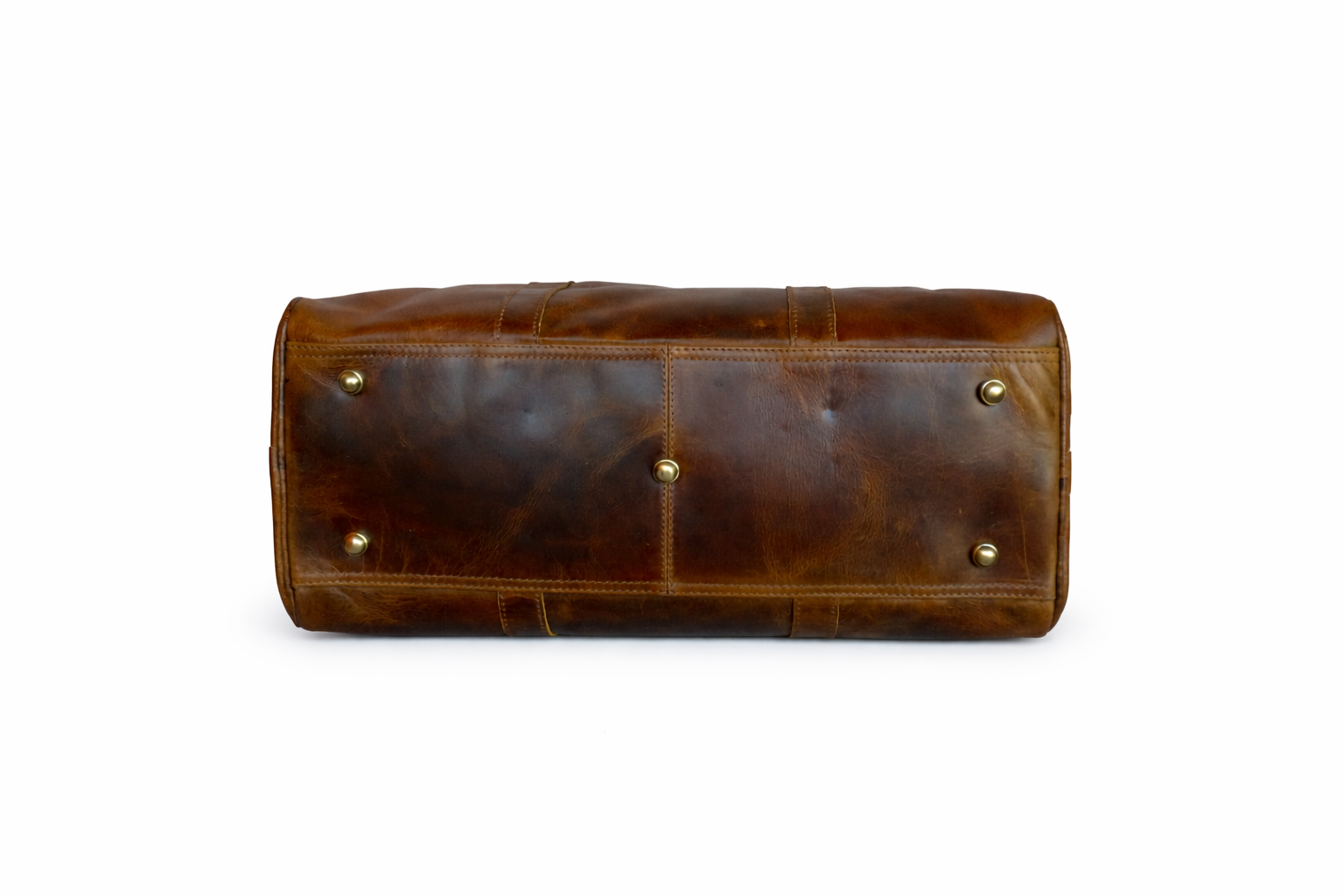 Gym Bag - Full Grain Genuine Hunter Brown Leather Bag