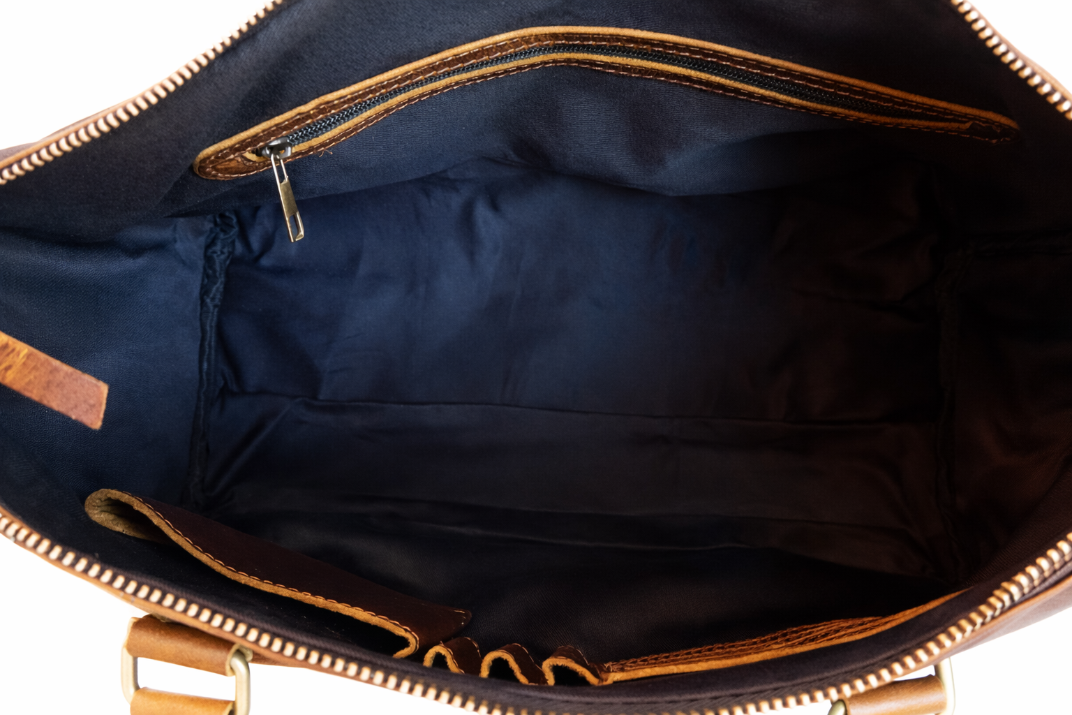 Gym Bag - Full Grain Genuine Hunter Brown Leather Bag
