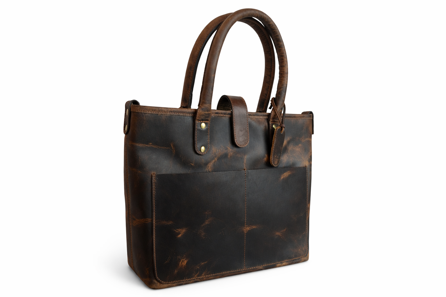 Vintage Hunter Brown Leather Tote Bag