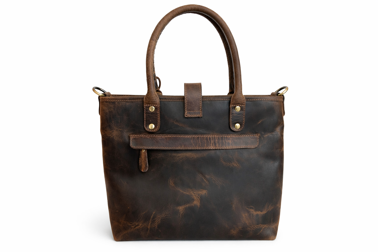 Vintage Hunter Brown Leather Tote Bag