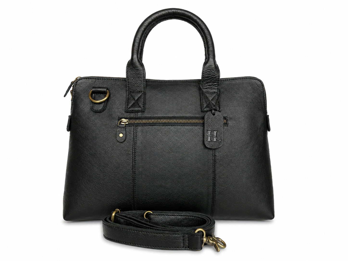 Laptop Bag – Black Glossy Leather - 13” MacBook Compatible