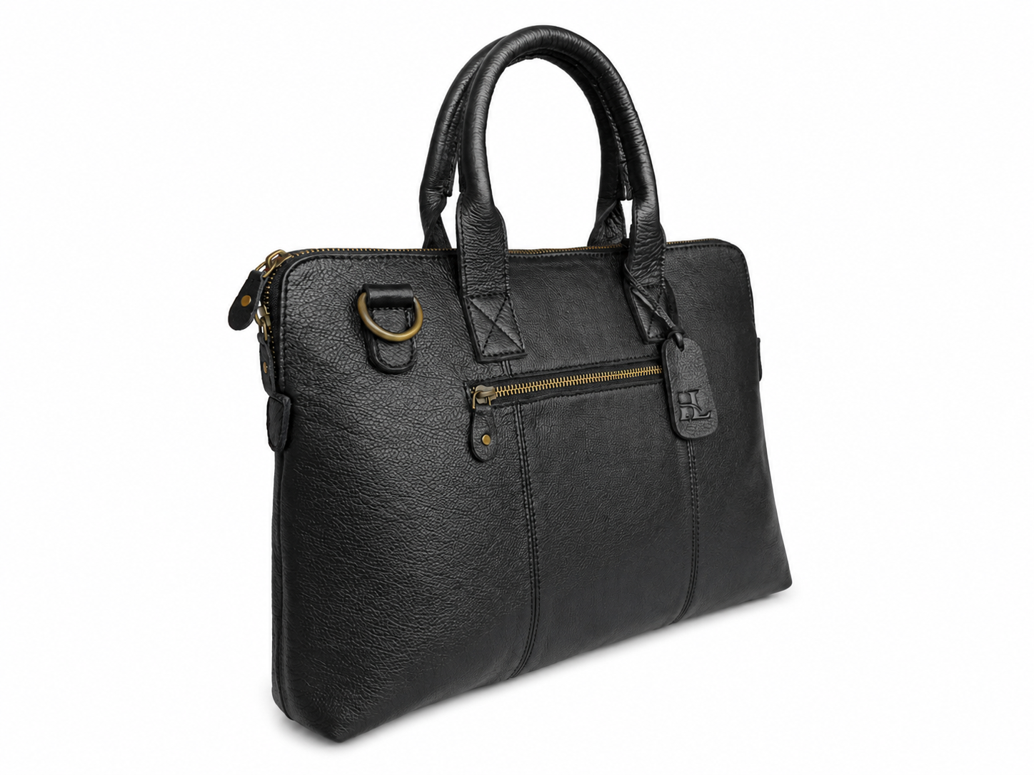 Laptop Bag – Black Glossy Leather - 13” MacBook Compatible