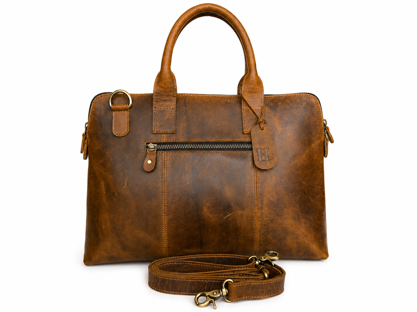 Laptop Bag – Yellow Brown Full Grain Leather - 13” MacBook Compatible