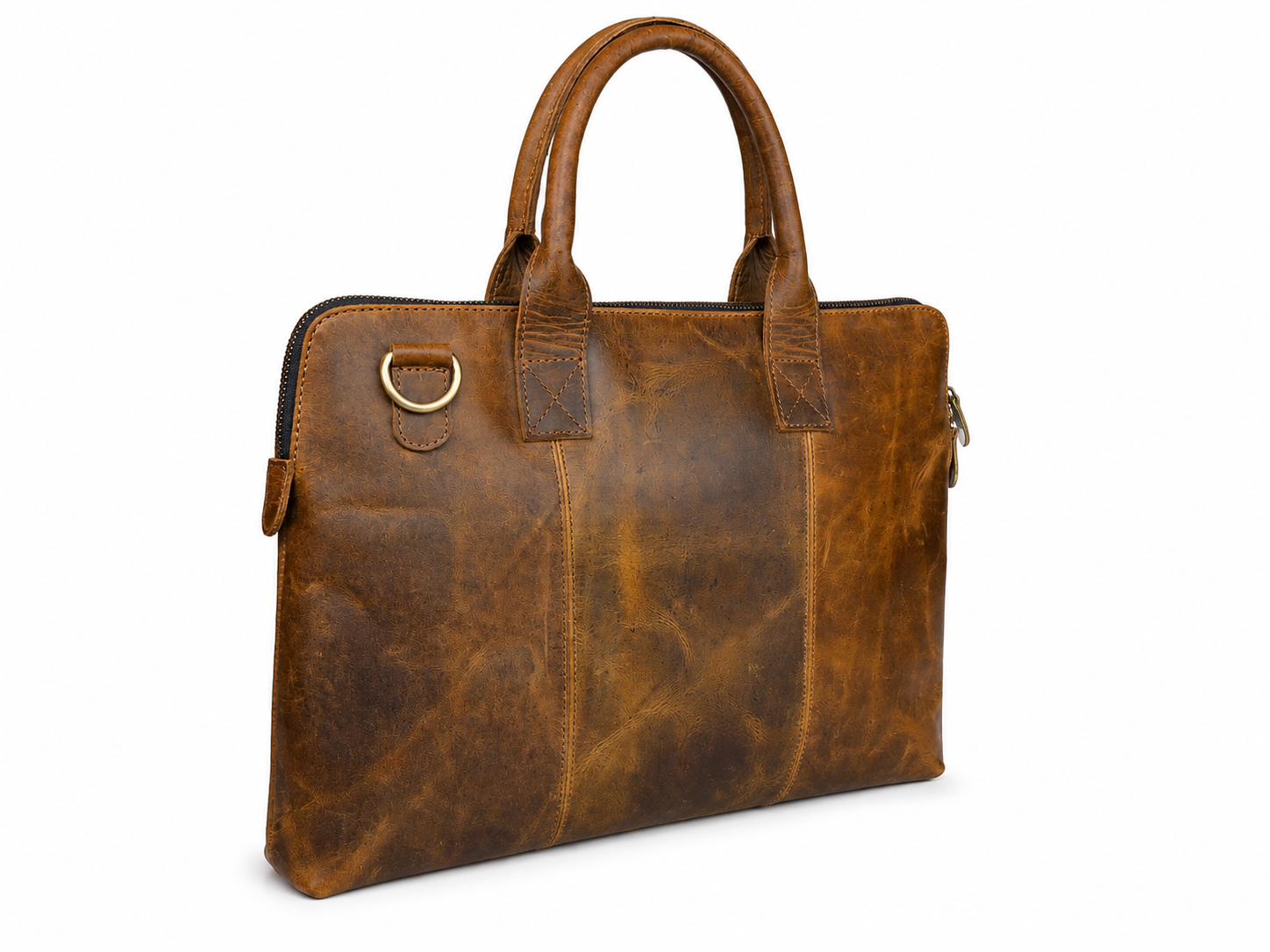 Laptop Bag – Yellow Brown Full Grain Leather - 13” MacBook Compatible