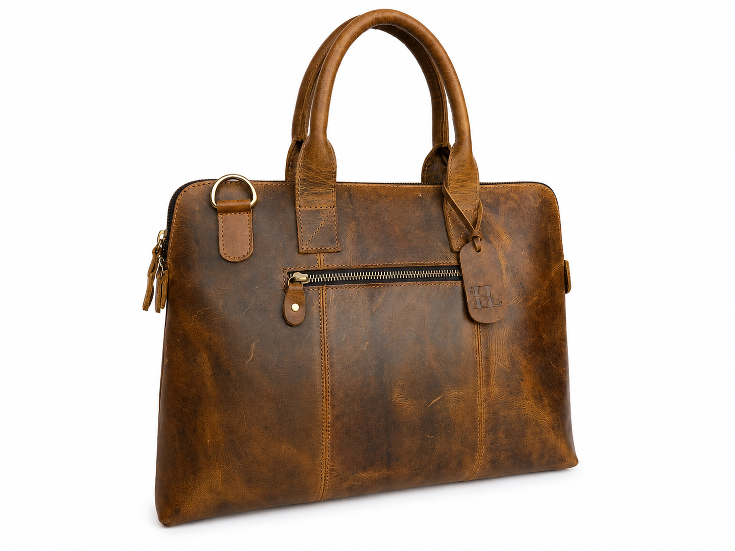 Laptop Bag – Yellow Brown Full Grain Leather - 13” MacBook Compatible