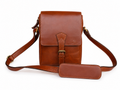 Cognac Tan Leather Crossbody Sling/Messenger Bag