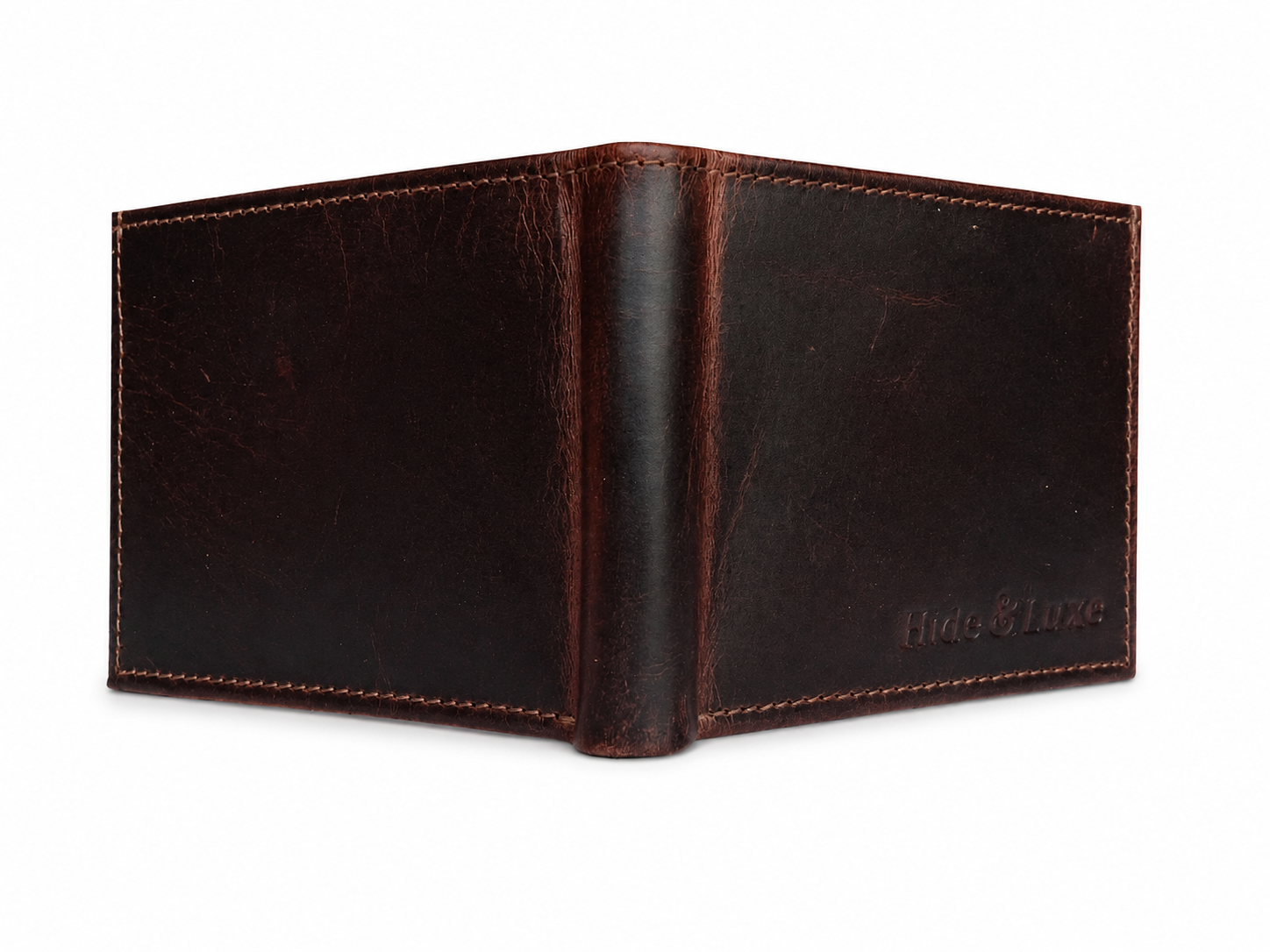 Full Grain Leather Bifold Wallet – Vintage Brown