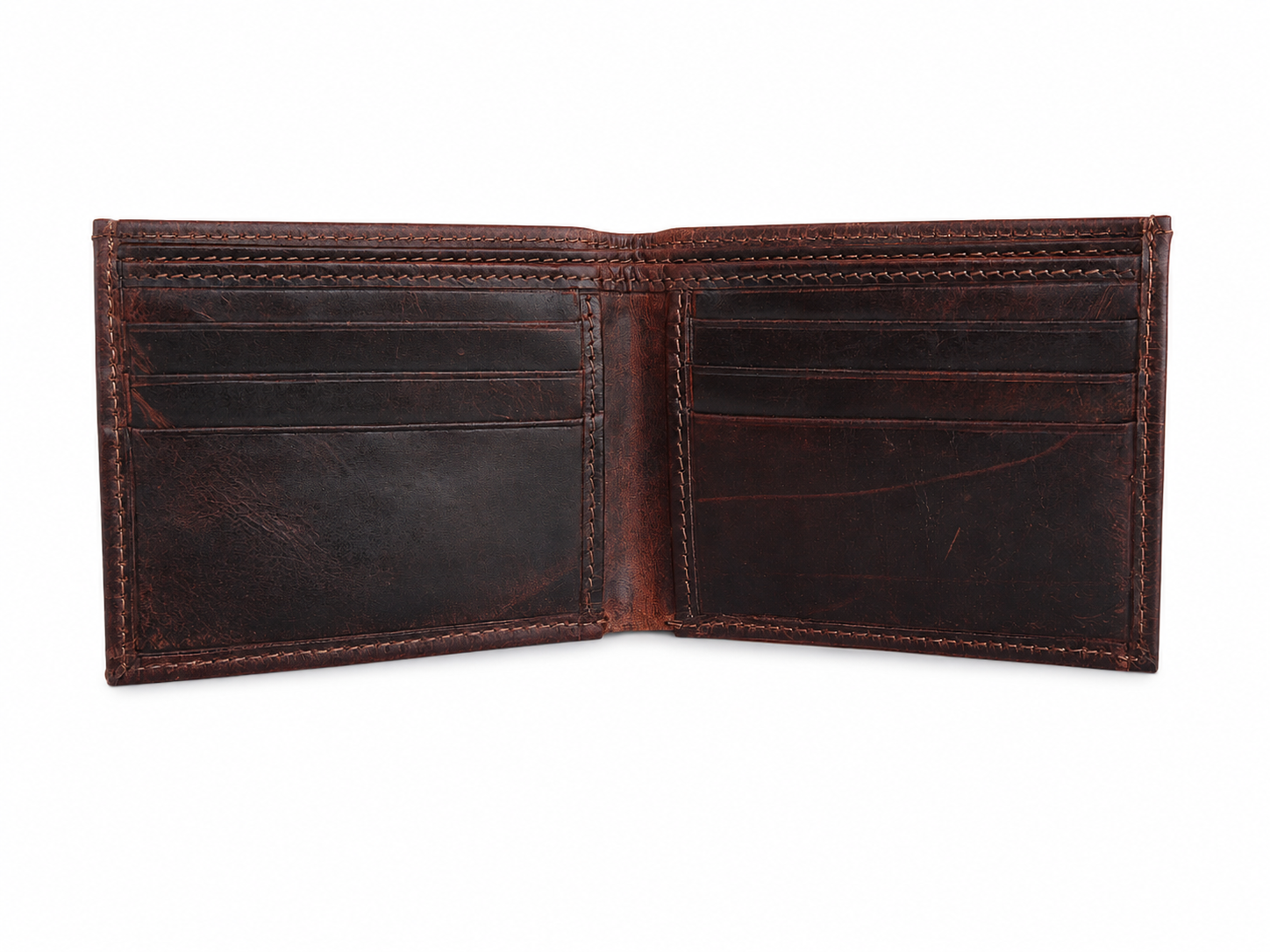 Full Grain Leather Bifold Wallet – Vintage Brown