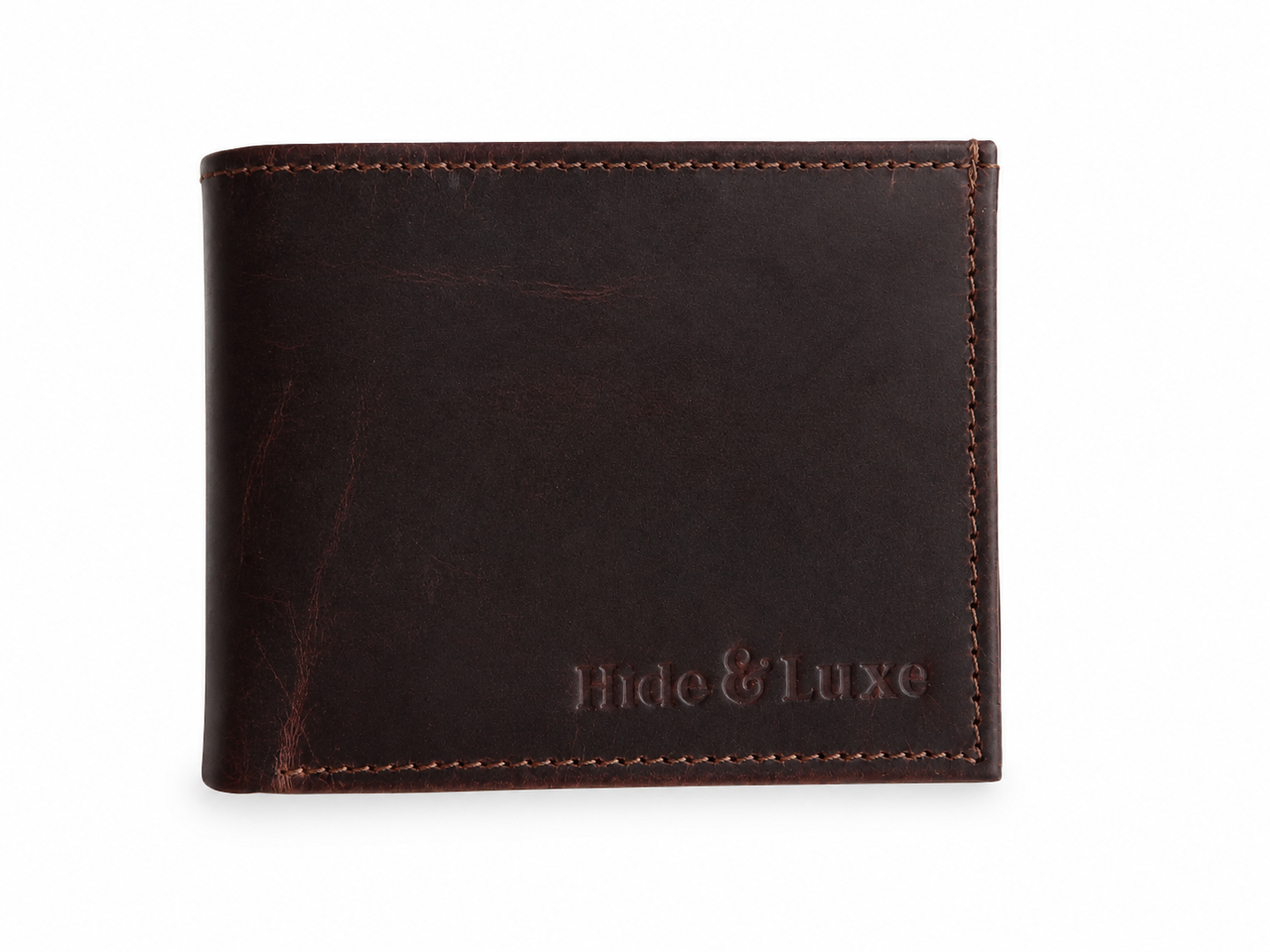 Full Grain Leather Bifold Wallet – Vintage Brown