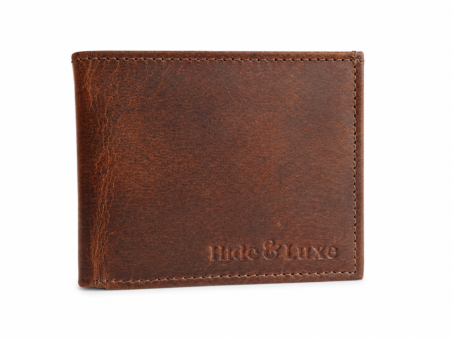 Full Grain Leather Bifold Wallet With Coin Pocket – Yellowish Brown