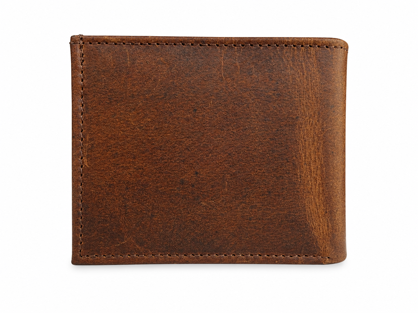 Full Grain Leather Bifold Wallet With Coin Pocket – Yellowish Brown