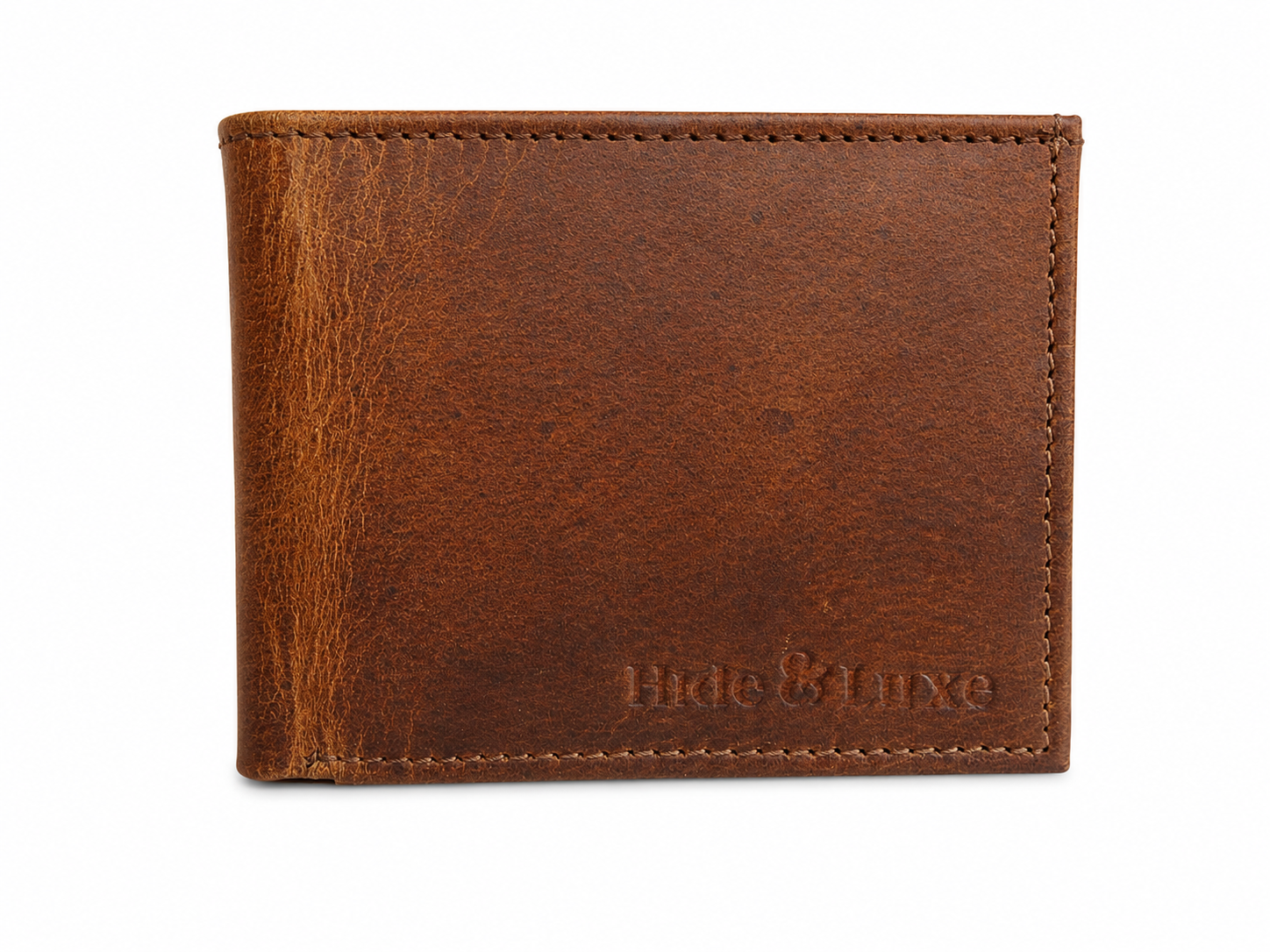 Full Grain Leather Bifold Wallet With Coin Pocket – Yellowish Brown