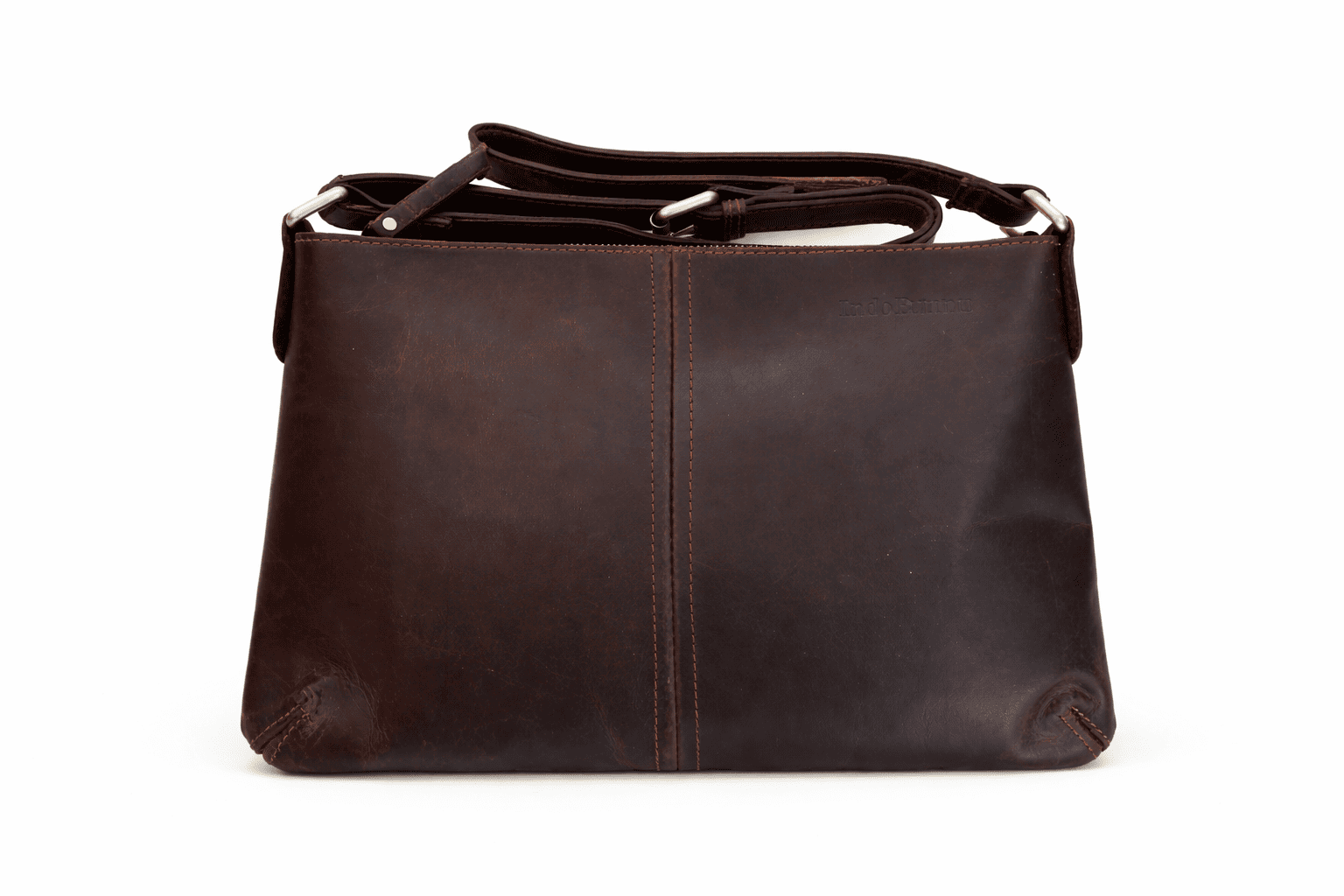 Vintage Hunter Brown Leather Crossbody Sling Bag