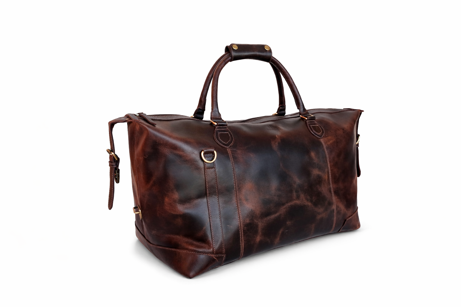 Duffle Bag – Dark Brown - Hard Wax Buffalo Leather Travel Bag