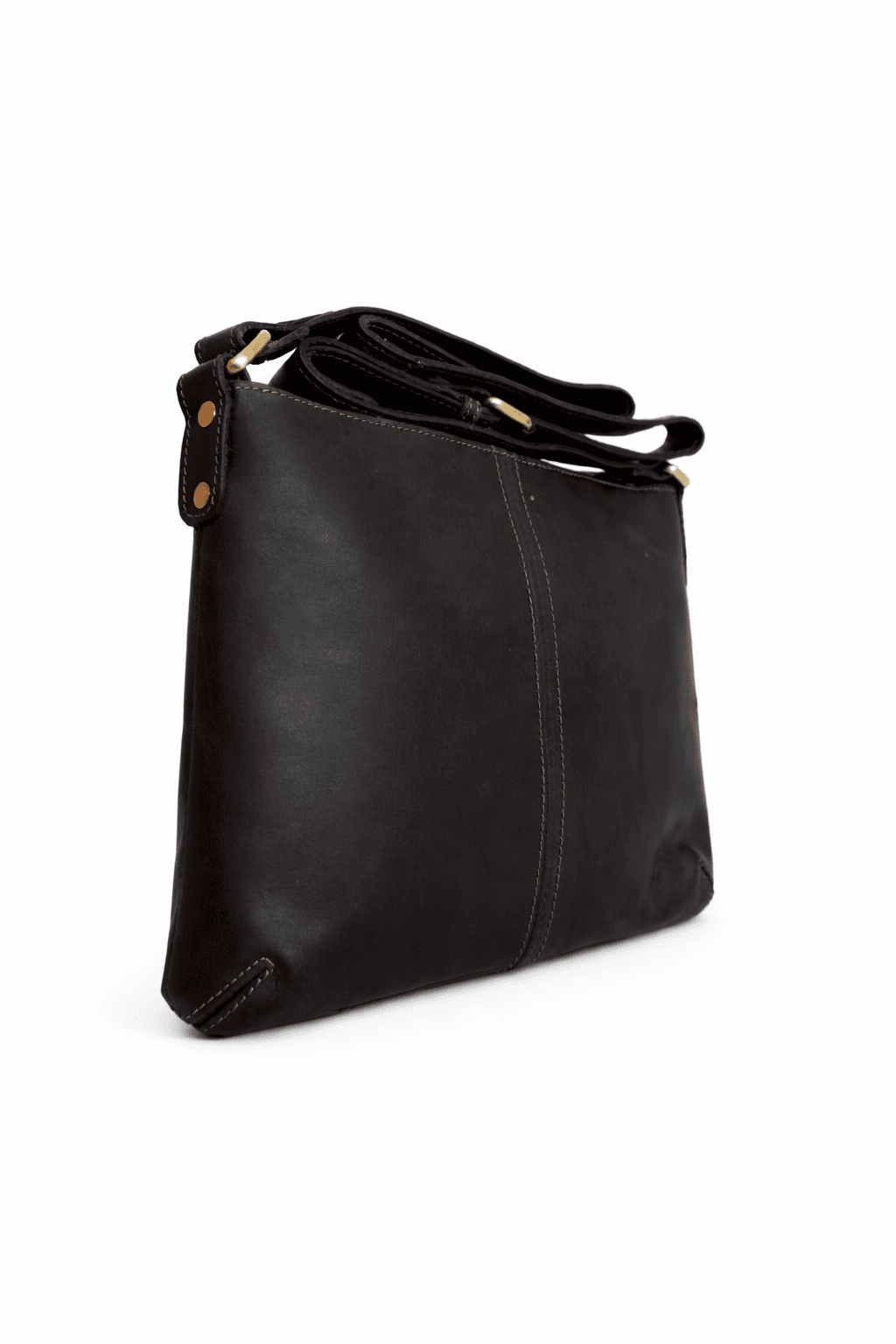 Vintage Hunter Brown Leather Crossbody Sling Bag