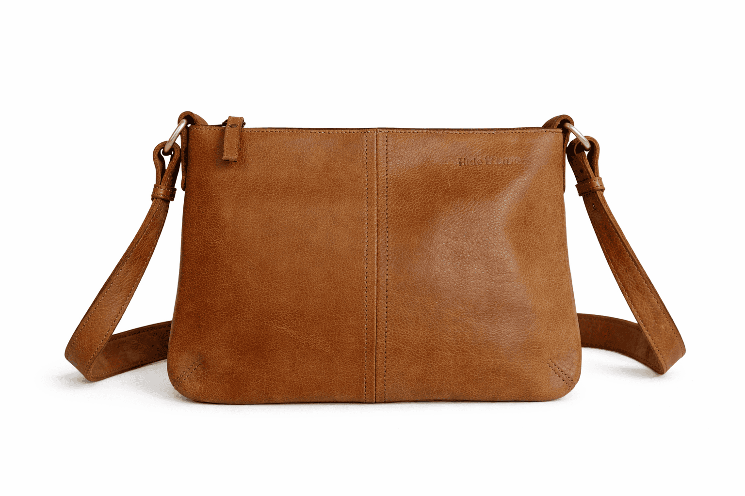 Camel Tan Soft Leather Crossbody Sling Bag