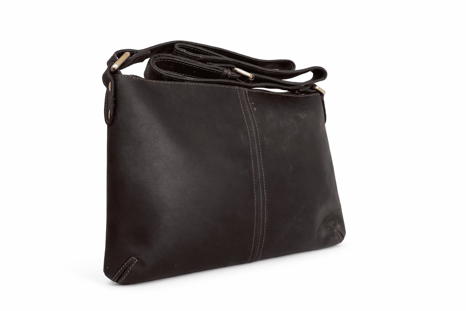 Vintage Hunter Brown Leather Crossbody Sling Bag