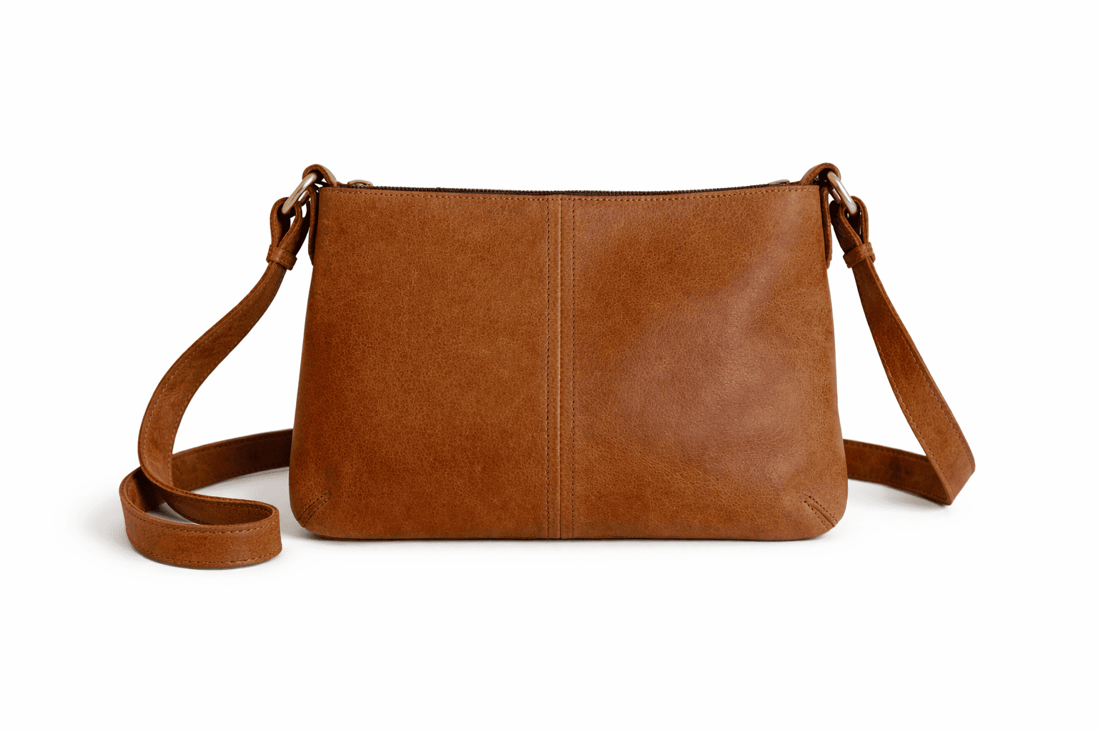 Camel Tan Soft Leather Crossbody Sling Bag