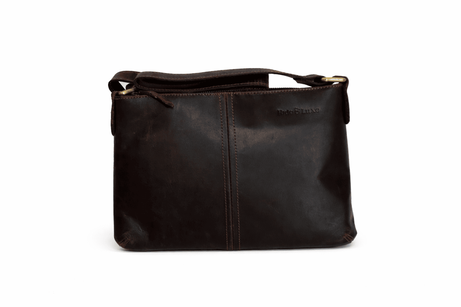 Vintage Hunter Brown Leather Crossbody Sling Bag